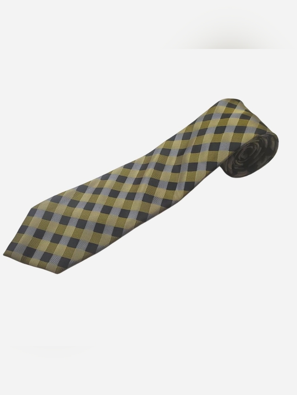 Brand Q Necktie Mens One Size Classic Plaid Tie Formal Wedding Office Preppy